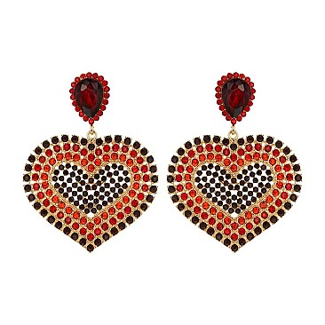 HEART DROP RHINESTONE EARRING