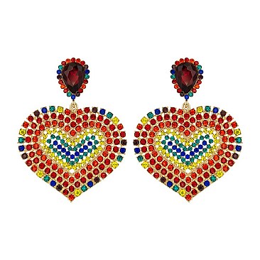 HEART DROP RHINESTONE EARRING