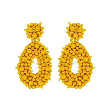 SEED BEADED TEARDROP EARRING