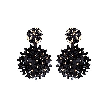 MULTI FLOWER DROP BEAD EARRING