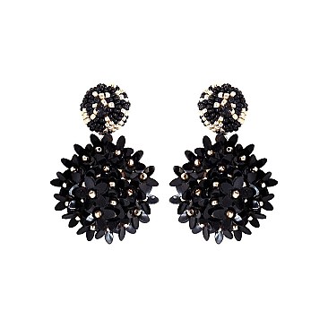 MULTI FLOWER DROP BEAD EARRING