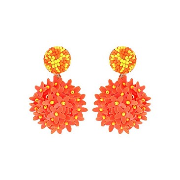 MULTI FLOWER DROP BEAD EARRING