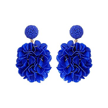 FLOWER THEME DROP BEADED EARRING