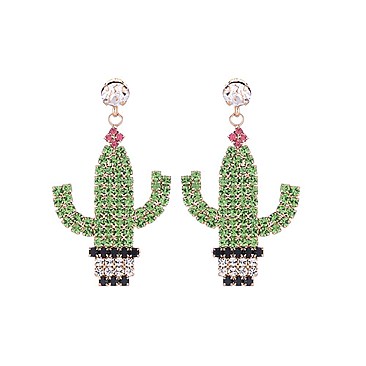 CACTUS RHINESTONE EARRING