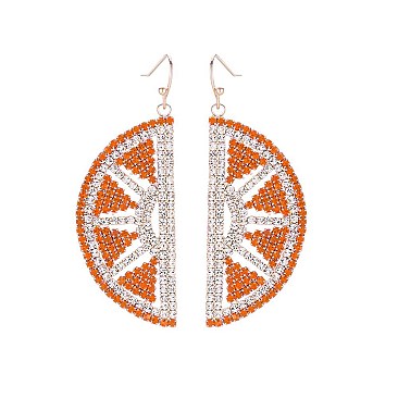 SLICED ORANGE FISH HOOK EARRING