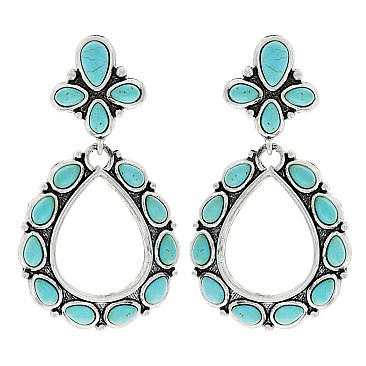 Stylish Western Style Turquoise Earrings