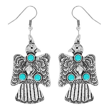 Stylish Western Turquoise Thunderbird Dangle Earring