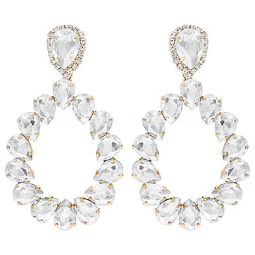 GLAM TEAR SHAPE HOOP EARRINGS