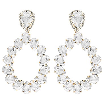 GLAM TEAR SHAPE HOOP EARRINGS