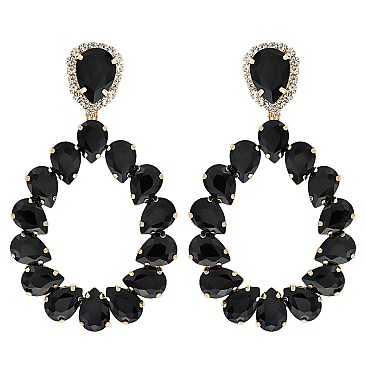 GLAM TEAR SHAPE HOOP EARRINGS
