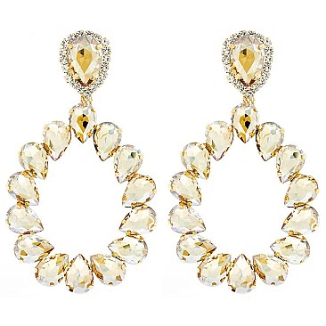 GLAM TEAR SHAPE HOOP EARRINGS