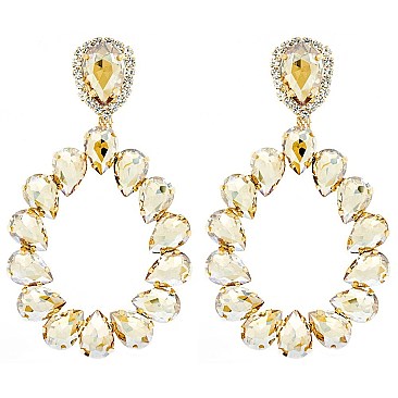 GLAM TEAR SHAPE HOOP EARRINGS