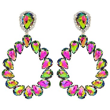 GLAM TEAR SHAPE HOOP EARRINGS