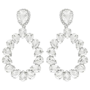 GLAM TEAR SHAPE HOOP EARRINGS