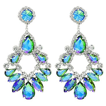 CHARMING XLARGE CRYSTAL RHINESTONE EVENING DROP EARRINGS