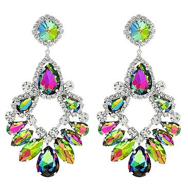 CHARMING XLARGE CRYSTAL RHINESTONE EVENING DROP EARRINGS