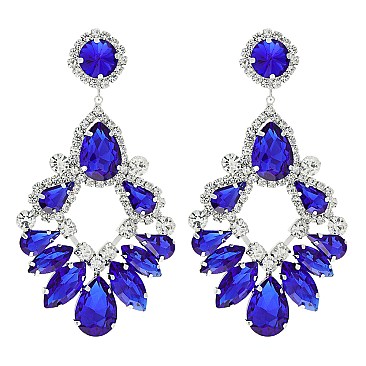 CHARMING XLARGE CRYSTAL RHINESTONE EVENING DROP EARRINGS