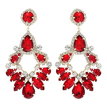 CHARMING XLARGE CRYSTAL RHINESTONE EVENING DROP EARRINGS