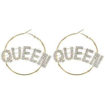 STYLISH QUEEN W/ 5.5MM HOOP EARRINGS