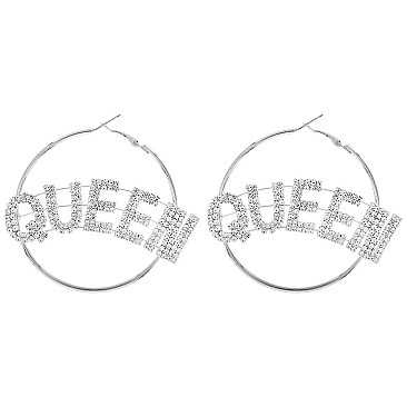 STYLISH QUEEN W/ 5.5MM HOOP EARRINGS