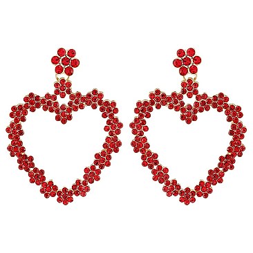 CUTE FLOWER HEART SHAPE EARRINGS