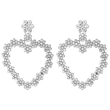 CUTE FLOWER HEART SHAPE EARRINGS