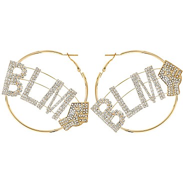 SWAGGER WORD HOOP EARRING BLM