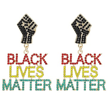 STATEMENT BLM LETTER SYMBOL EARRING