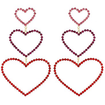 ARTSY RHINESTONE HEART DROP EARRING