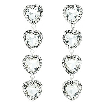 FASHIONABLE RHINESTONE EVENING HOOP EARRINGS