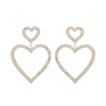 Fashion VCR-G RS Double Heart Dangle Ear