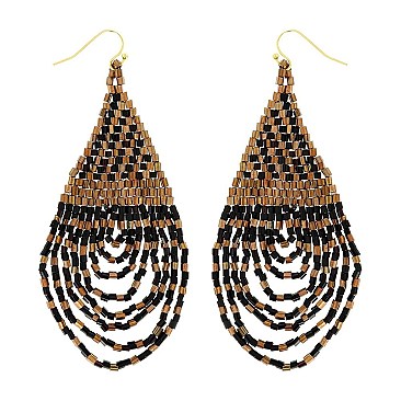 STYLISH BOHEMIAN SEED BEAD BRIGED EARRINGS