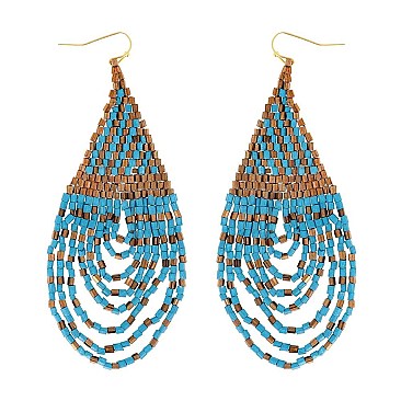 STYLISH BOHEMIAN SEED BEAD BRIGED EARRINGS