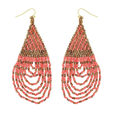STYLISH BOHEMIAN SEED BEAD BRIGED EARRINGS