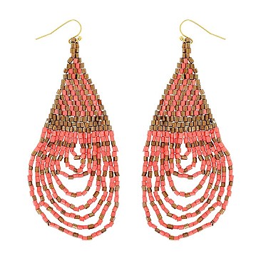 STYLISH BOHEMIAN SEED BEAD BRIGED EARRINGS