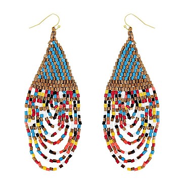 STYLISH BOHEMIAN SEED BEAD BRIGED EARRINGS