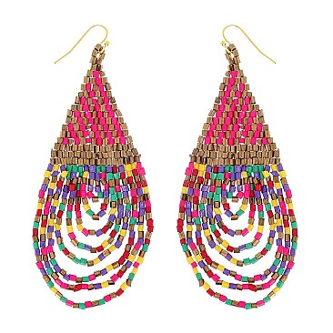 STYLISH BOHEMIAN SEED BEAD BRIGED EARRINGS