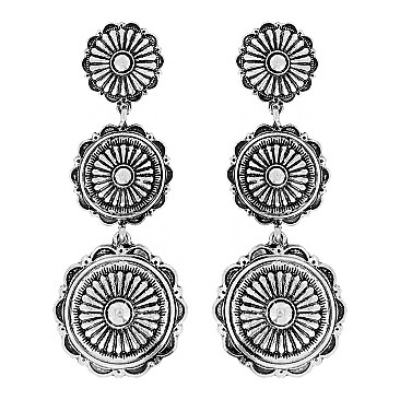 STYLISH WESTERN STYLE POST EARRINGS - ROUND