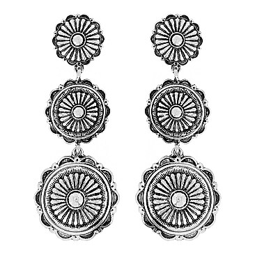 STYLISH WESTERN STYLE POST EARRINGS - ROUND