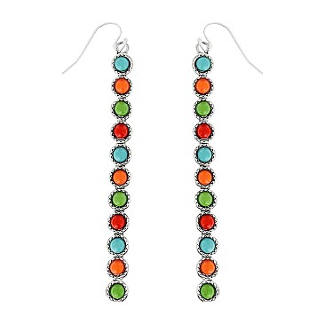 FASHION WESTERN ACRYLIC STONE EARRINGS - BAR