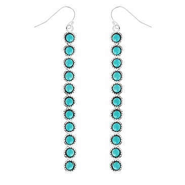 FASHION WESTERN ACRYLIC STONE EARRINGS - BAR