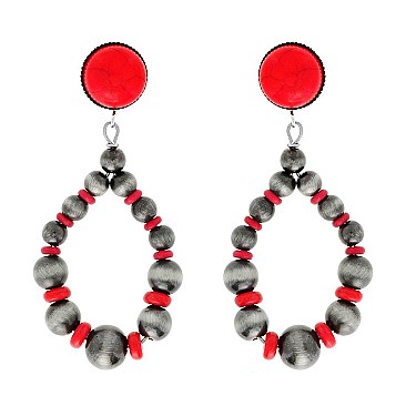LOVELY SEMI-PRECIOUS STONE & NATIVE PEARL POST EARRING