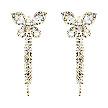 TRENDY RHINESTONE BUTTERFLY EARRING