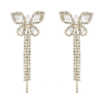 TRENDY RHINESTONE BUTTERFLY EARRING