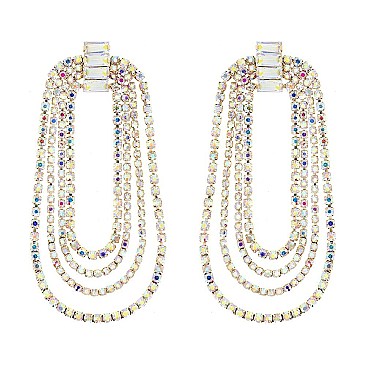 FASHION LAYERED RHINESTONE DROP EARRINGS