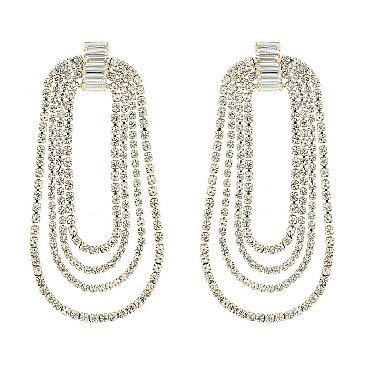 FASHION LAYERED RHINESTONE DROP EARRINGS