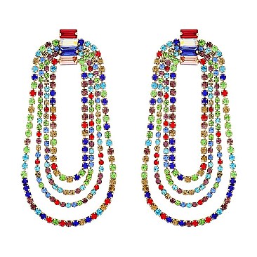 FASHION LAYERED RHINESTONE DROP EARRINGS