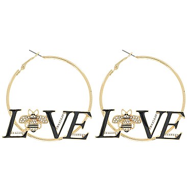 BEES LOVE UNIQUE EARRINGS HOOPS