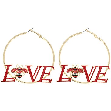 BEES LOVE UNIQUE EARRINGS HOOPS