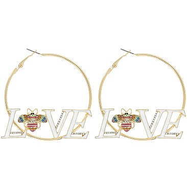 BEES LOVE UNIQUE EARRINGS HOOPS